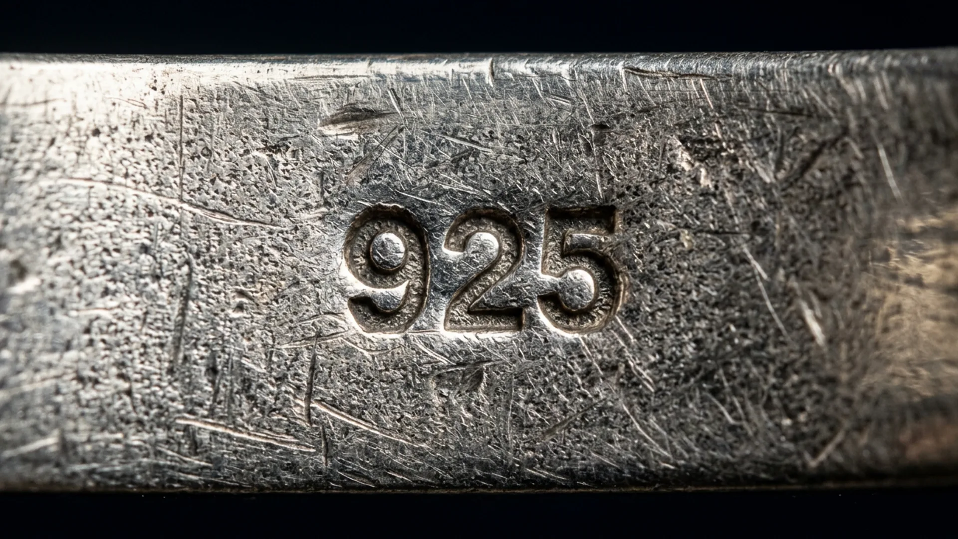 925 sterling silver hallmark stamp macro detail